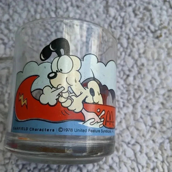 Vintage 1978 Garfield McDonald's Glass Mugs Set of 2 Jim Davis - Picture 5 of 8